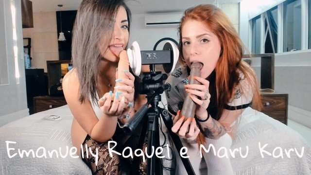 ASMR3DIO口交EmanuellyRaquel和Marukarv巴西女孩ORALBBC【EmanuellyRaquel】